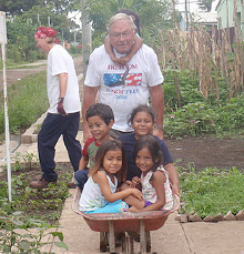 Dewey Carl with five children